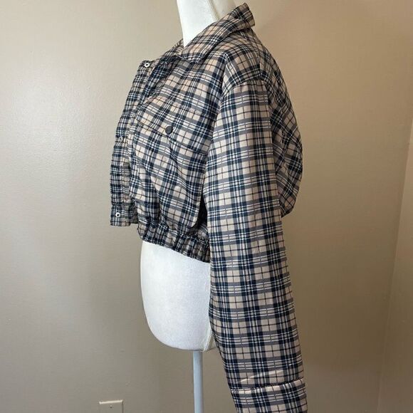 New!Labijou| Jacket| Puffer| Plaid print| Medium| Elastic waistband - Picture 13 of 16